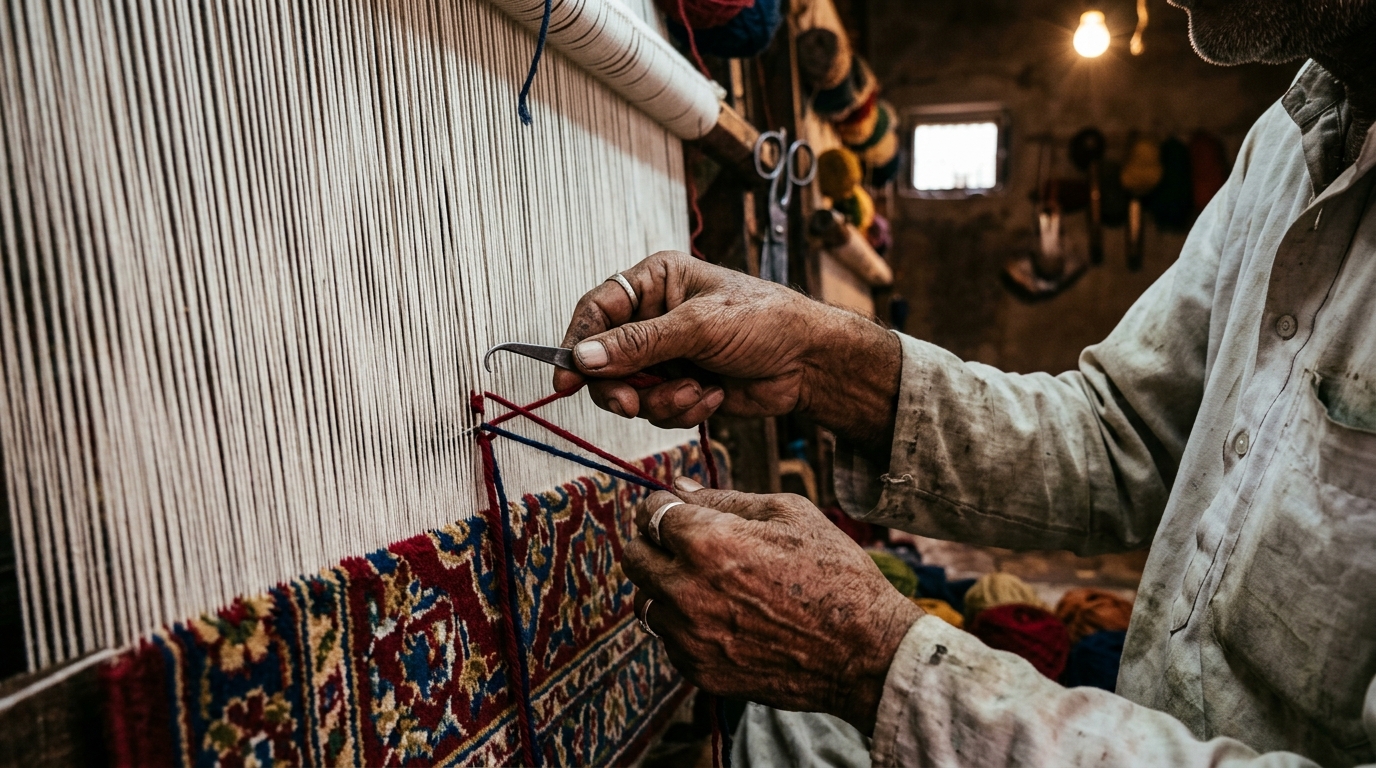 Master Craftsmanship on Traditional Hand Looms in Bhadohi