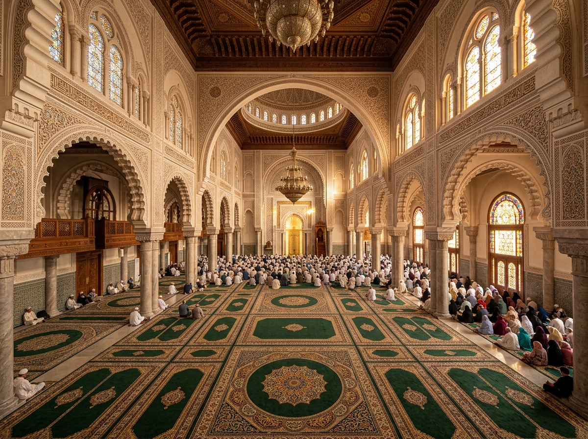 Grand Community Mosque Architecture Carpet