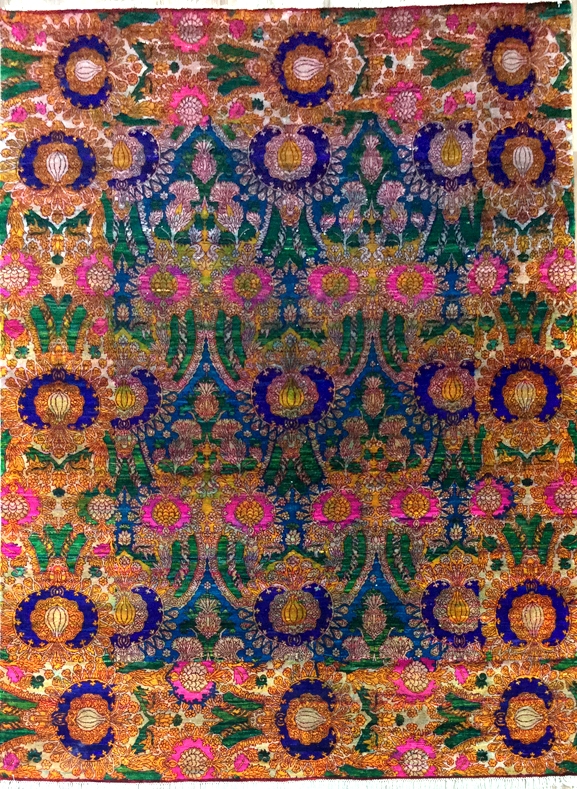 Sari silk rug for Bahrain interiors, 8x10