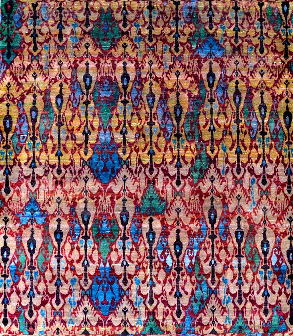 Sari silk rug for Bahrain interiors, 8x10