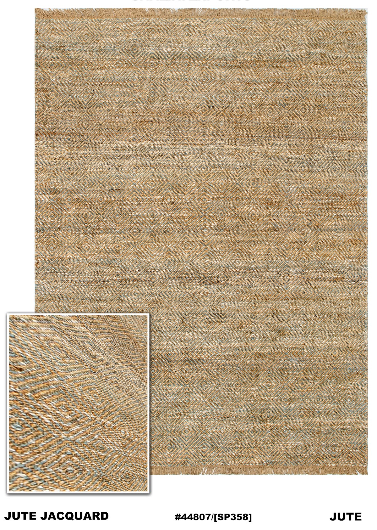 Natural jute area rug for Bahrain interiors, design 44807, 160x230cm