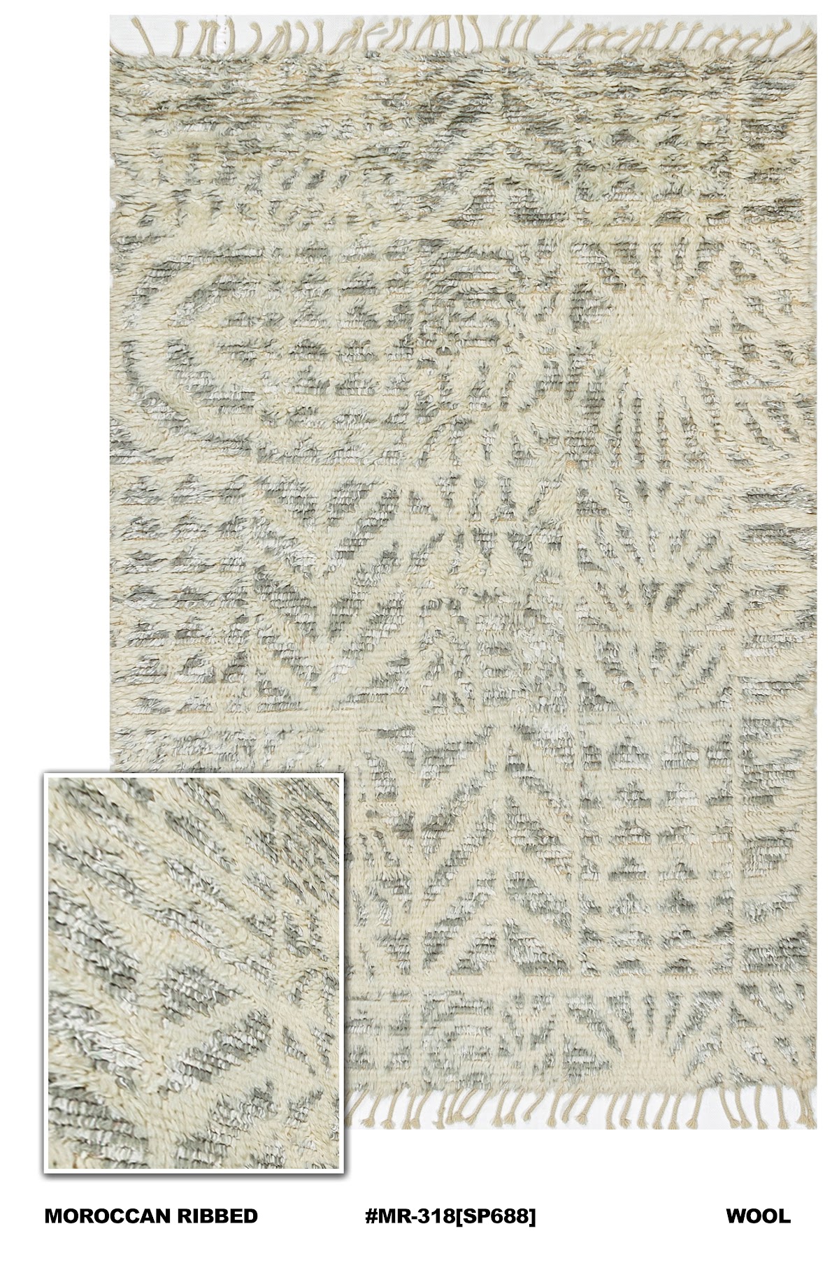 Moroccan ribbed rug MR-318