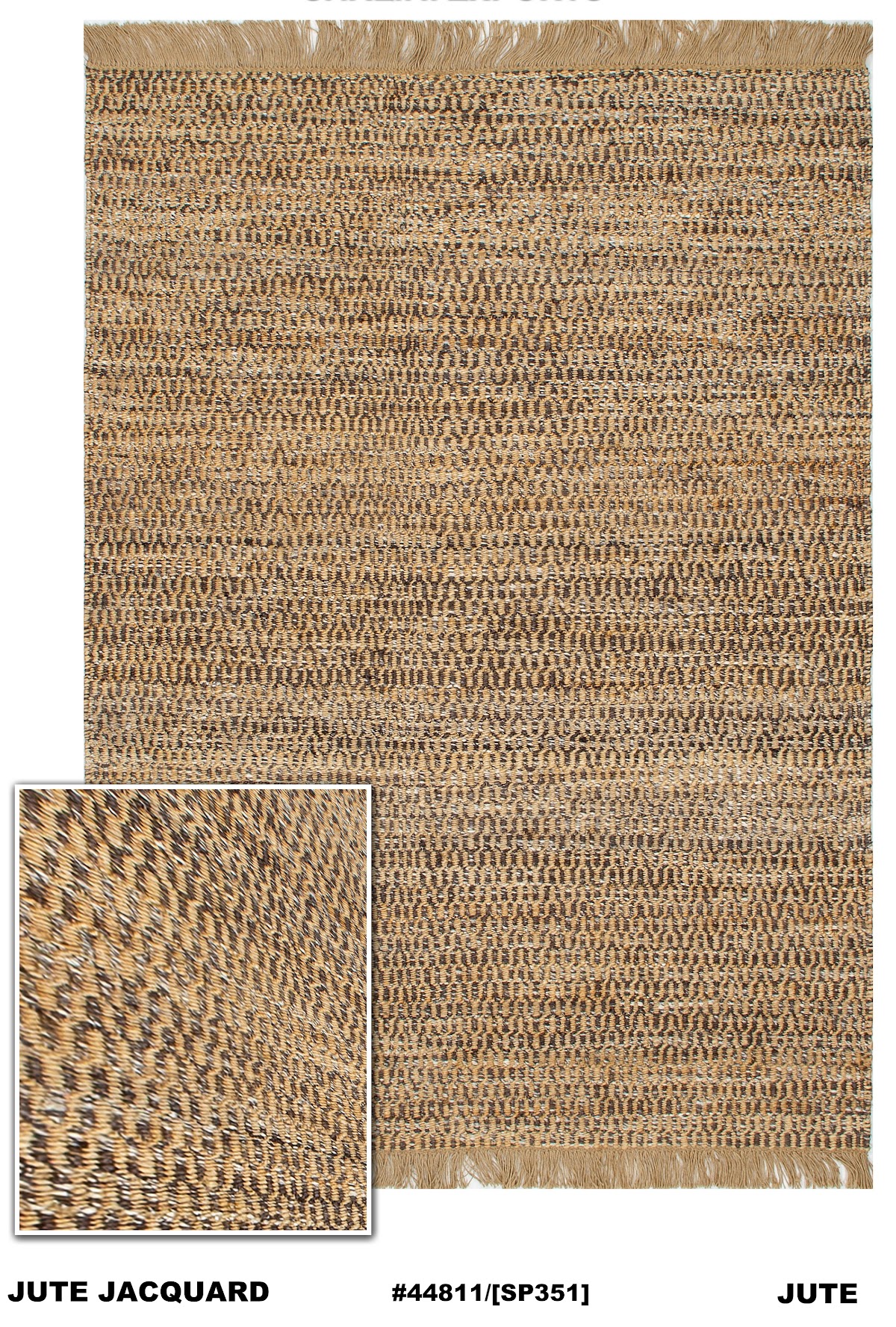 Natural jute area rug for Bahrain interiors, design 44811, 160x230cm