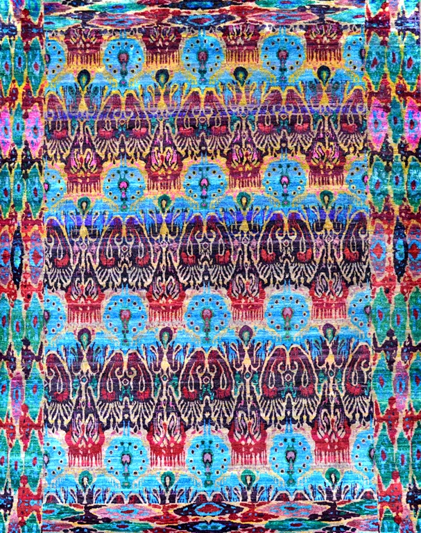 Sari silk rug for Bahrain interiors, 8x10