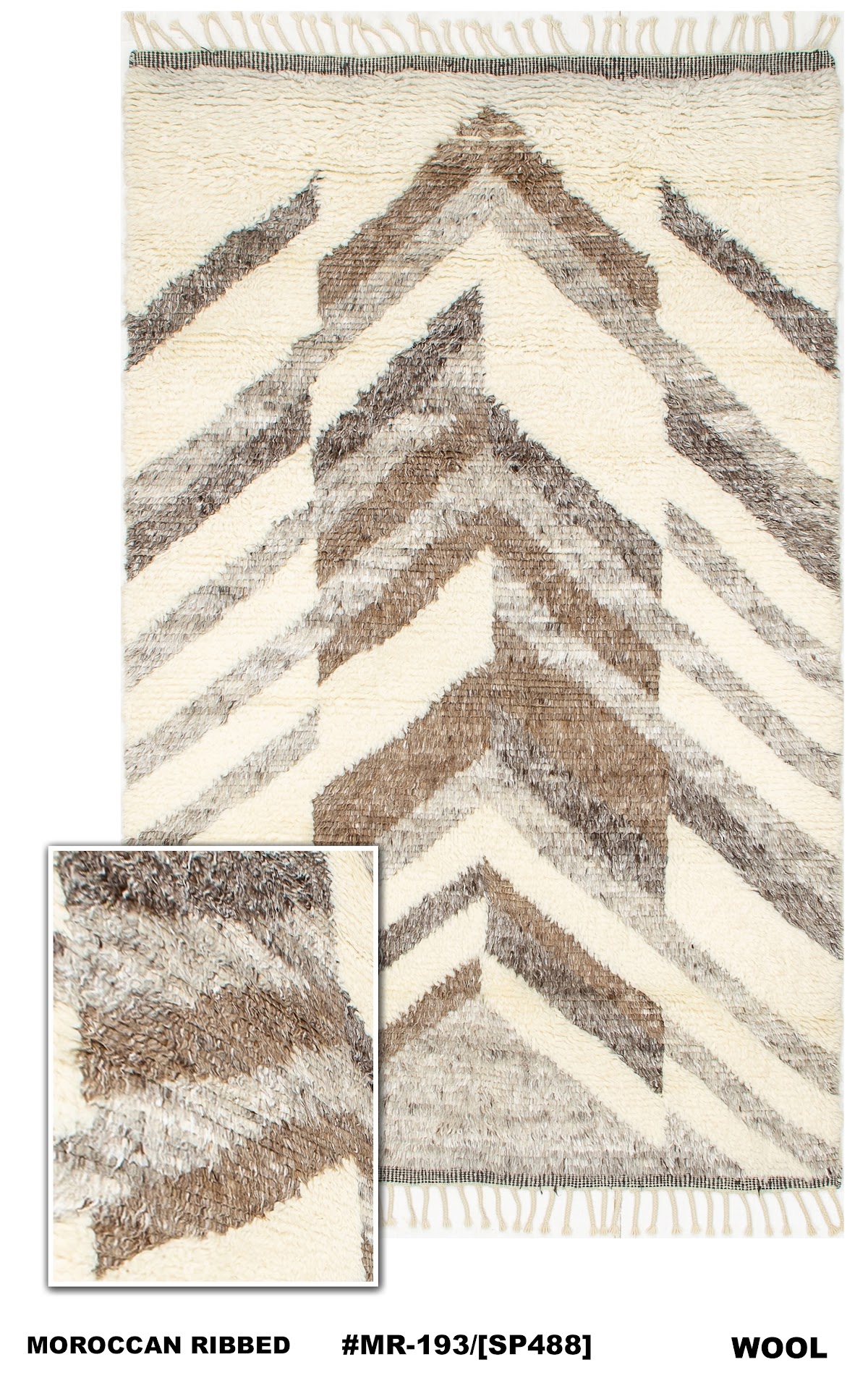 Moroccan ribbed wool rug MR-193