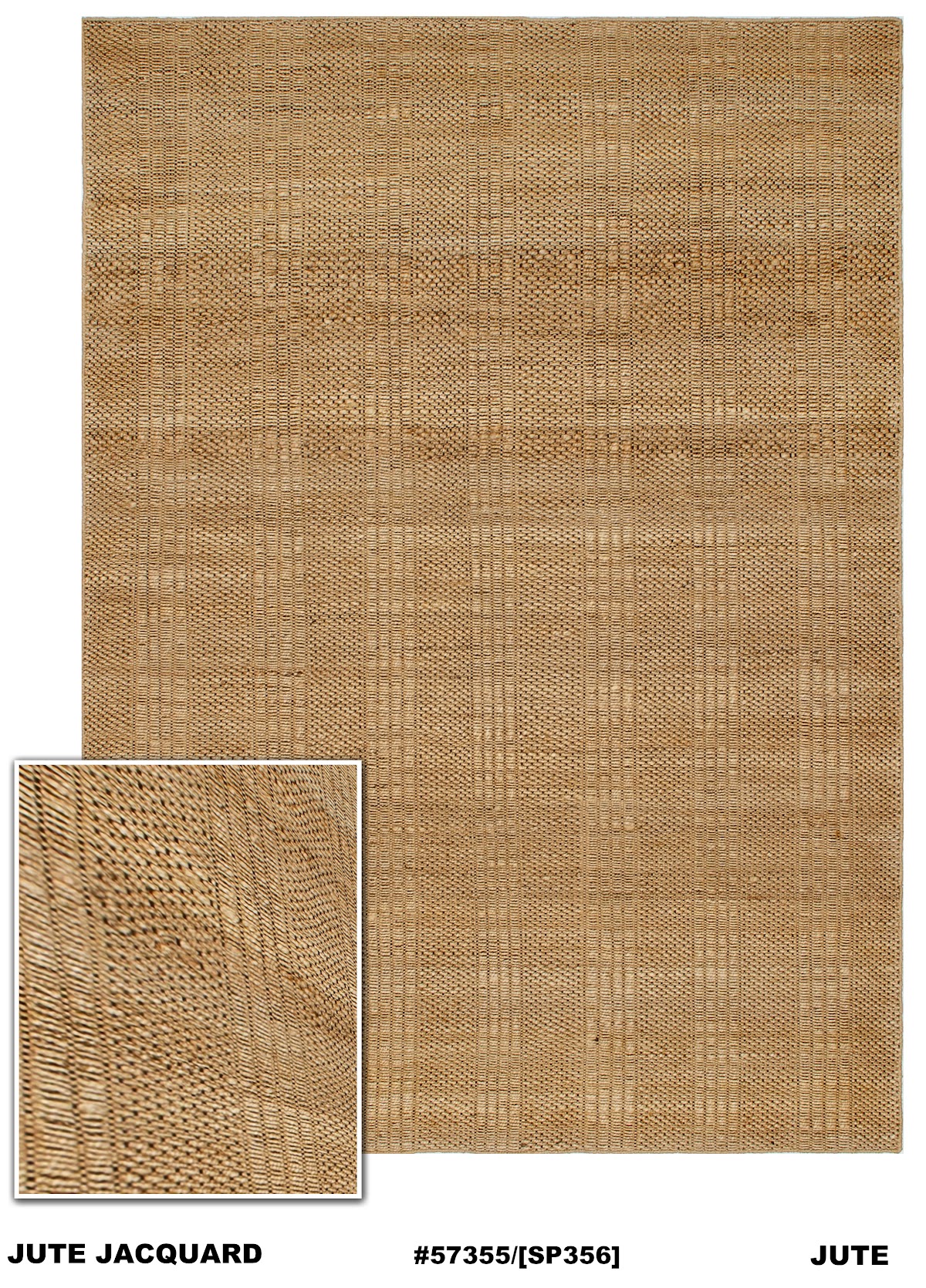 Natural jute area rug for Bahrain interiors, design 57355, 160x230cm
