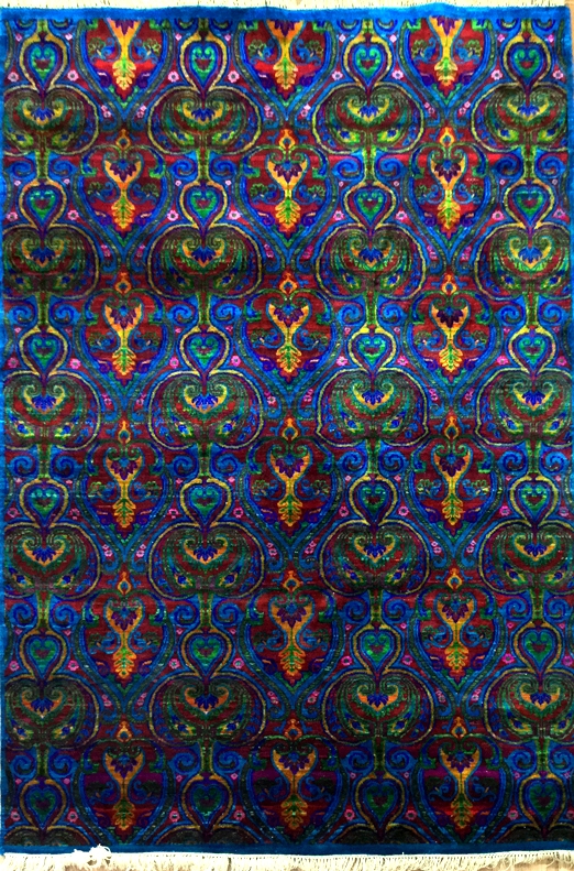 Sari silk rug for Bahrain interiors, 5.6x8