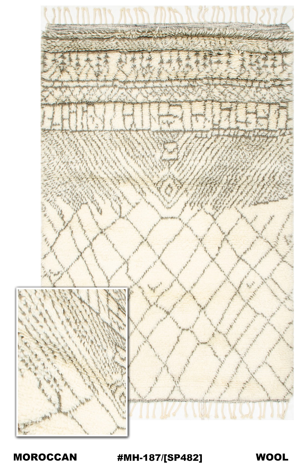 Moroccan high pile wool rug for Bahrain interiors, design MH-187