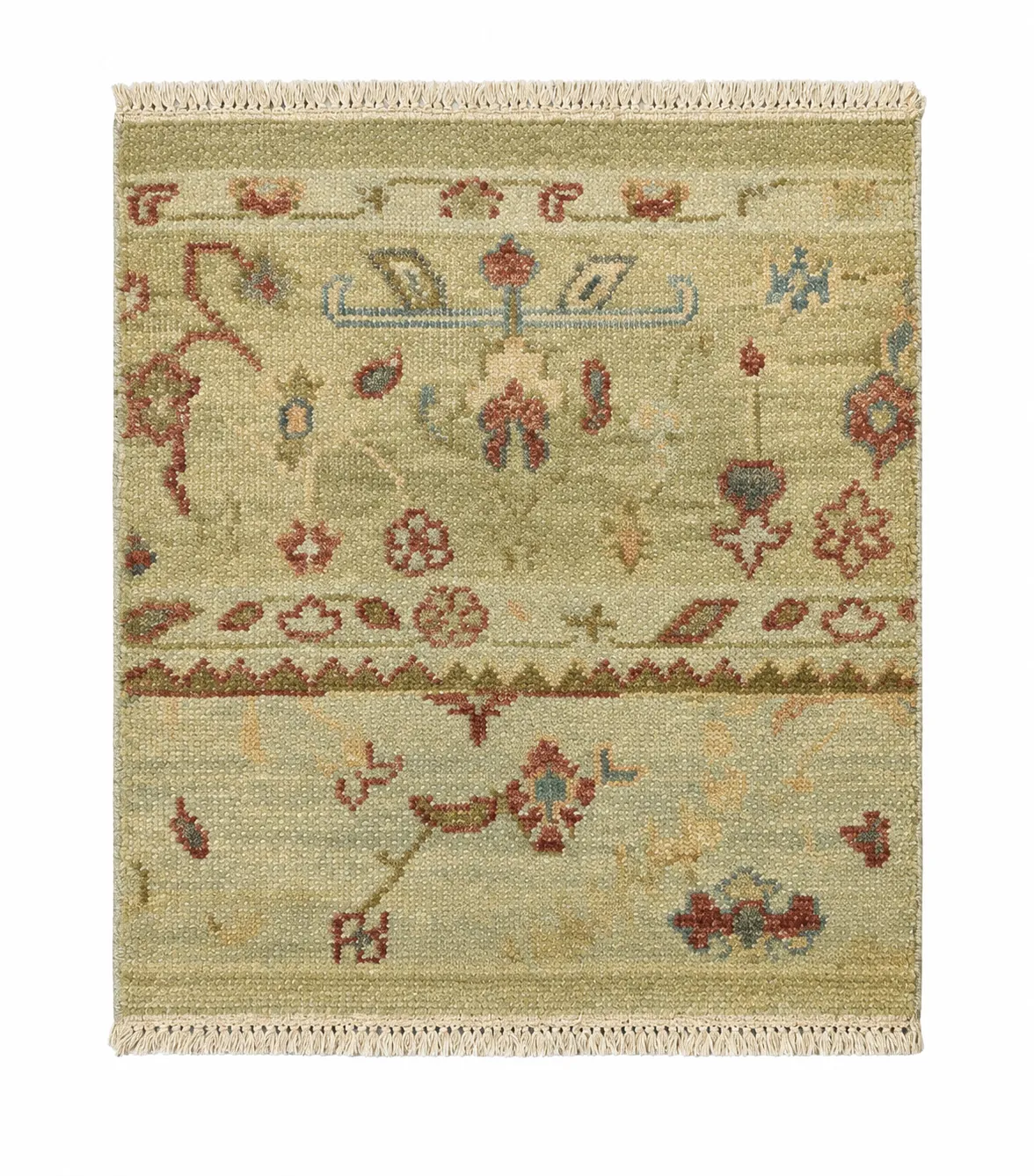 Geometric Hand Woven Rug in Wool & Cotton (Multi)