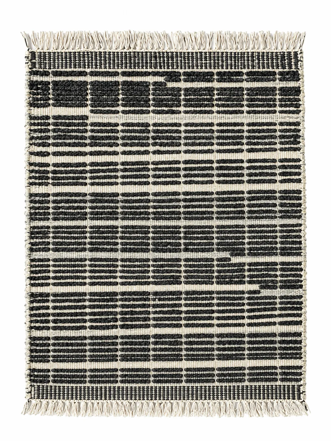 Abstract Hand Woven Rug in Wool & Cotton (Multi)