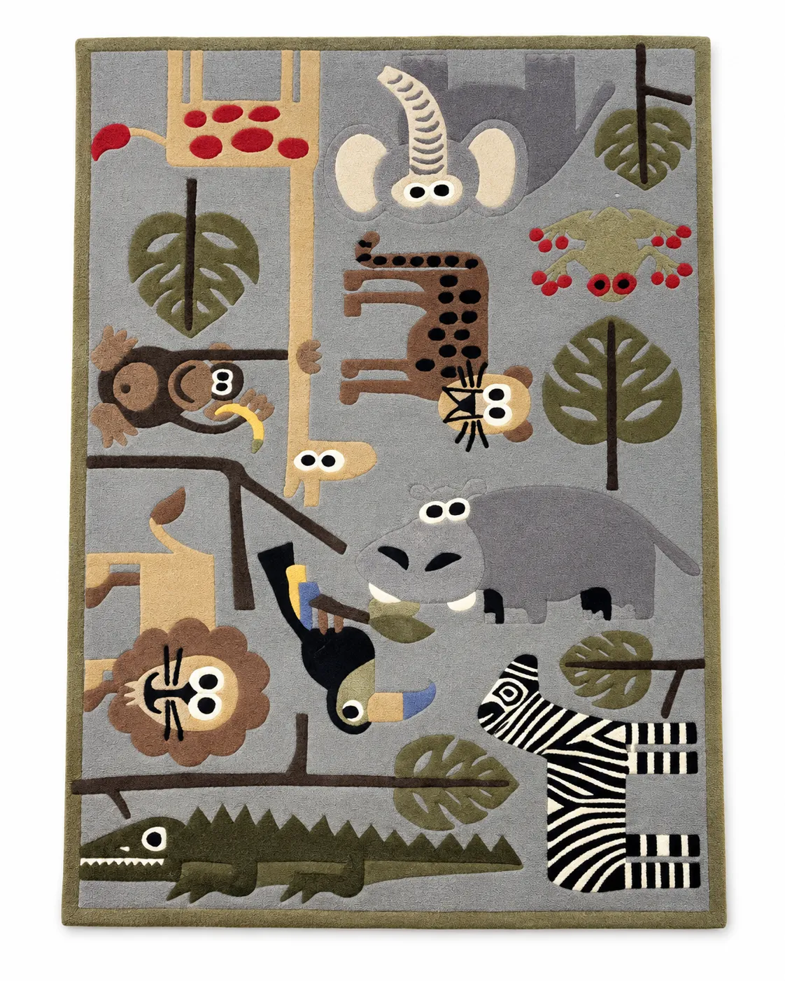 Abstract Hand Tufted Rug in Wool & Viscose (Multi)