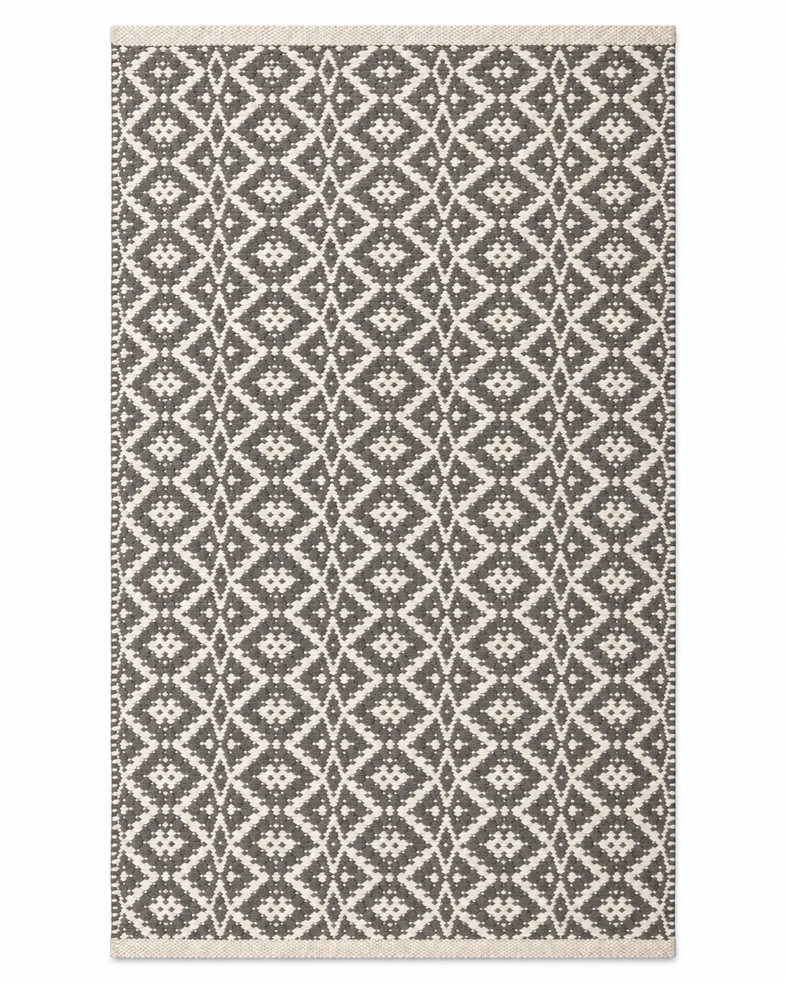 Abstract Hand Tufted Rug in Wool (Cream & red)