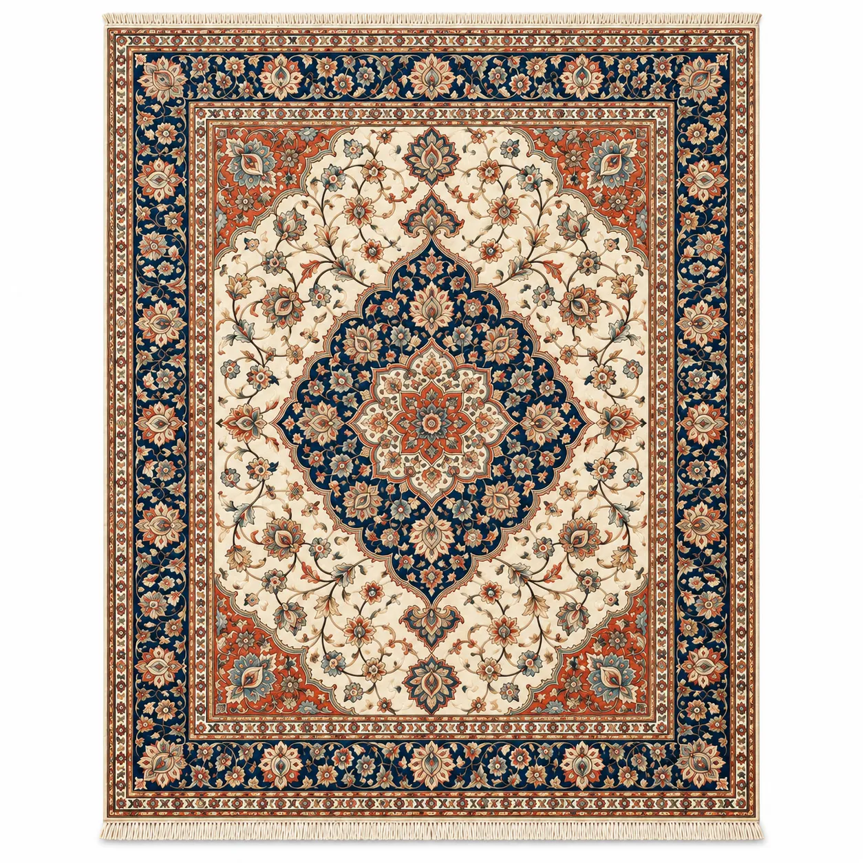 Isfahan Royal Medallion Silk & Wool Rug