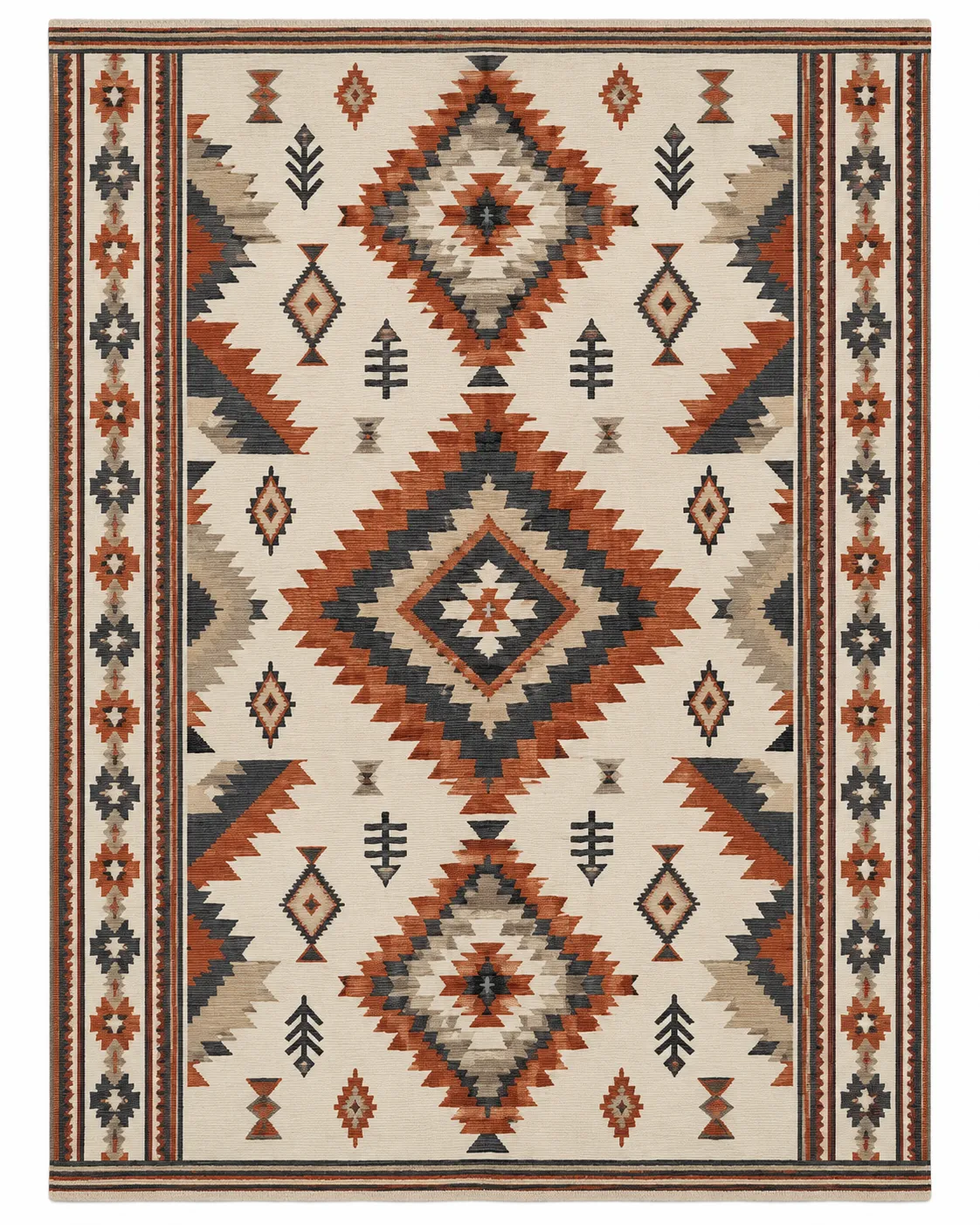 Anatolian Geometric Hand-Woven Kilim Rug