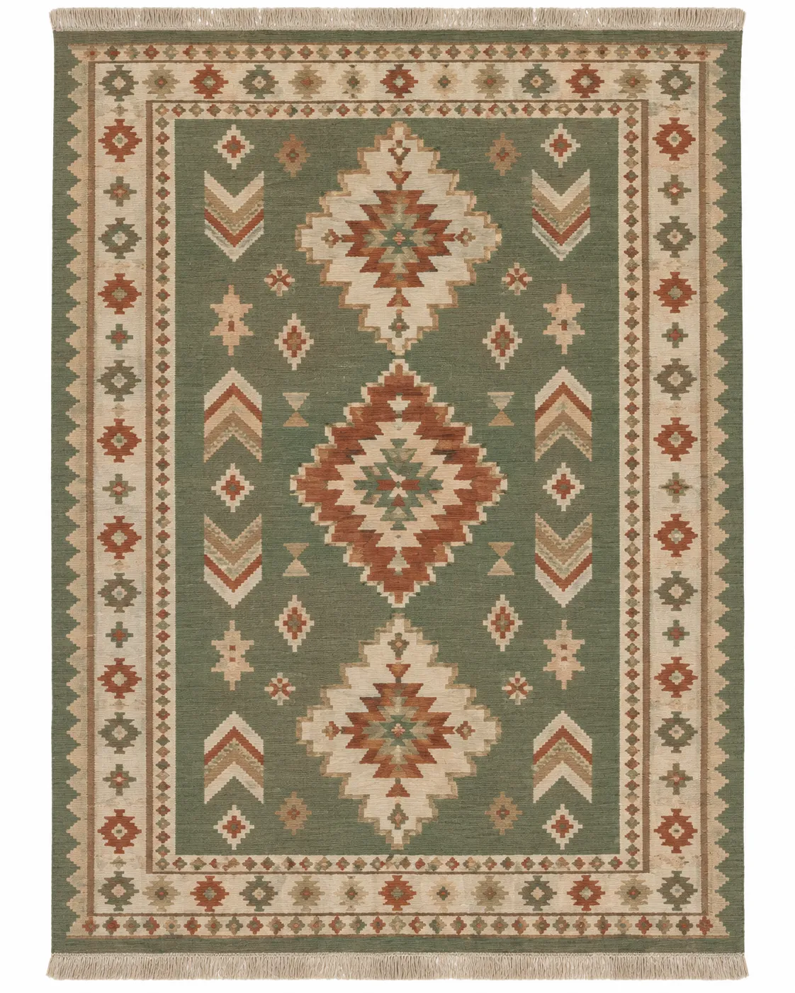 Scandinavian Minimalist Linear Weave Kilim
