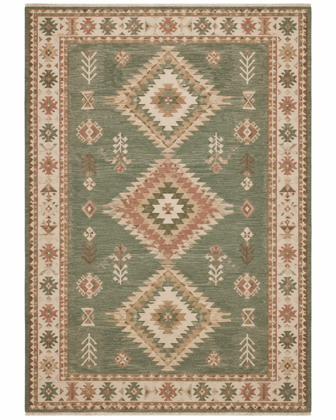 High-Density Interlocking Weave Wool Kilim