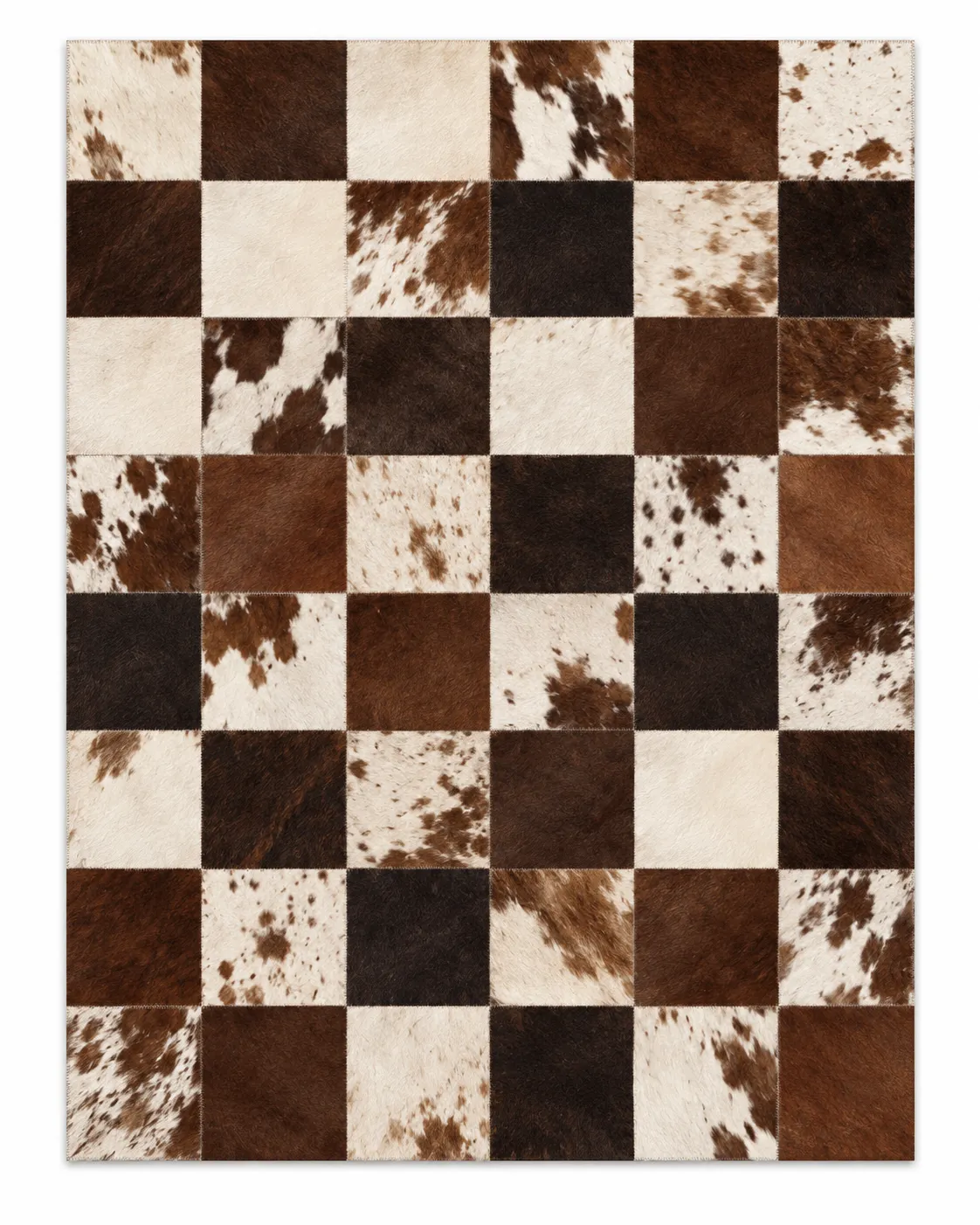 Geometric Hexagon Leather Tile Rug