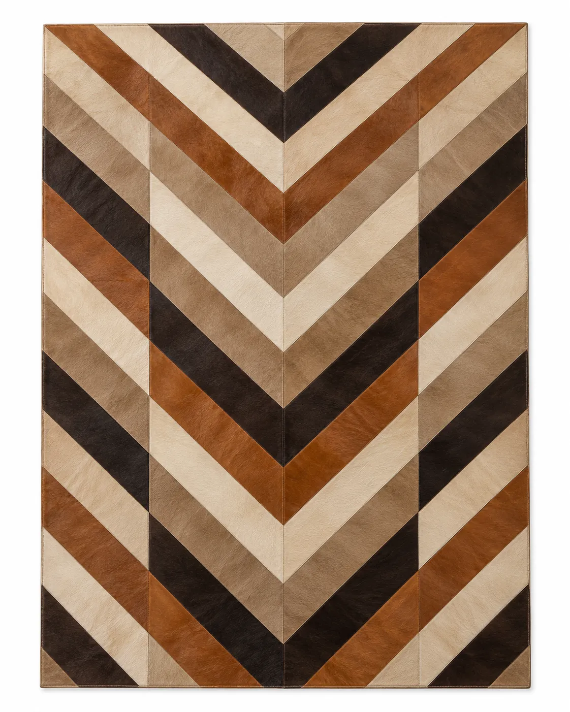 Cognac Patchwork Heavy Leather Carpet