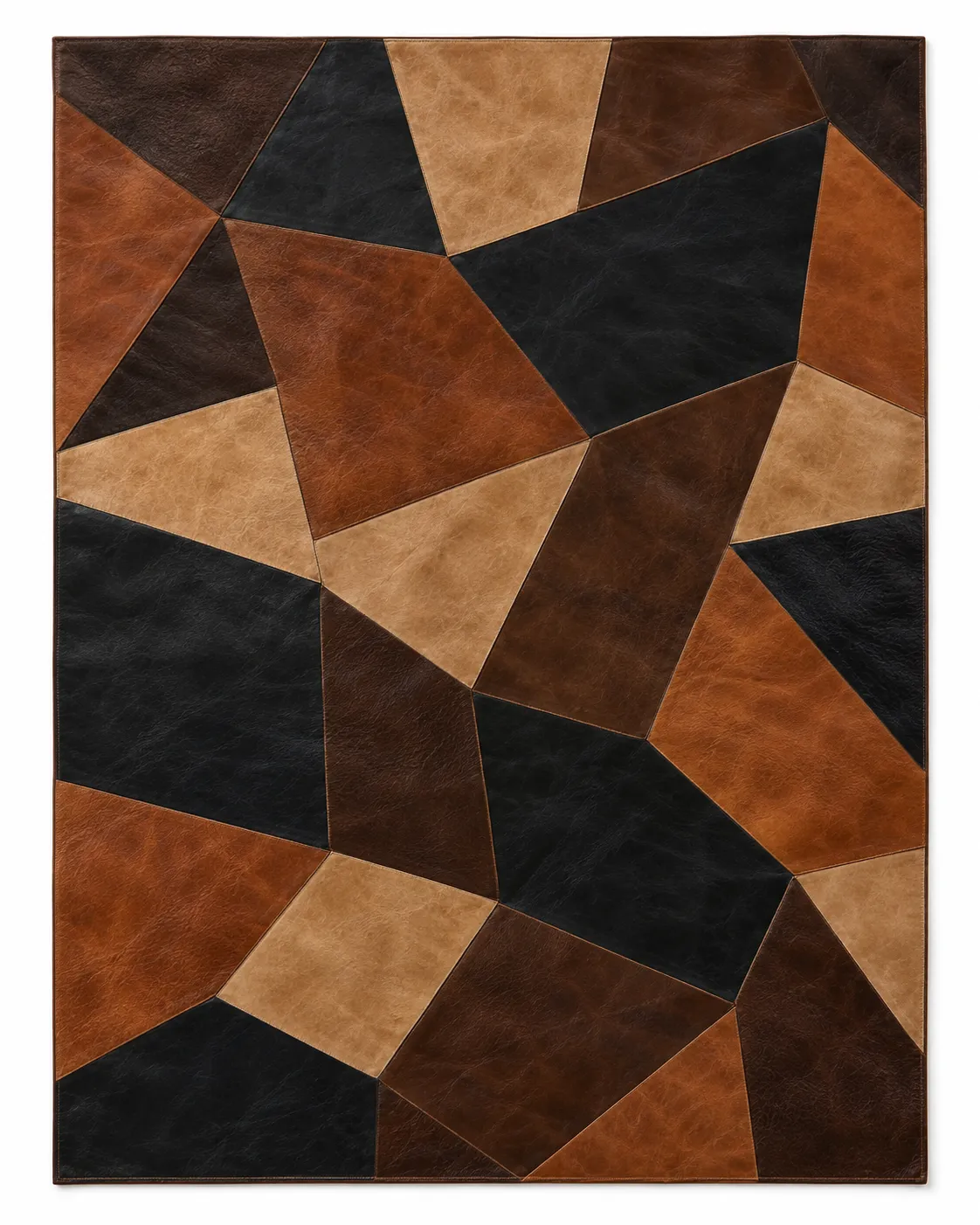 Artisan Patchwork Leather Rug 8