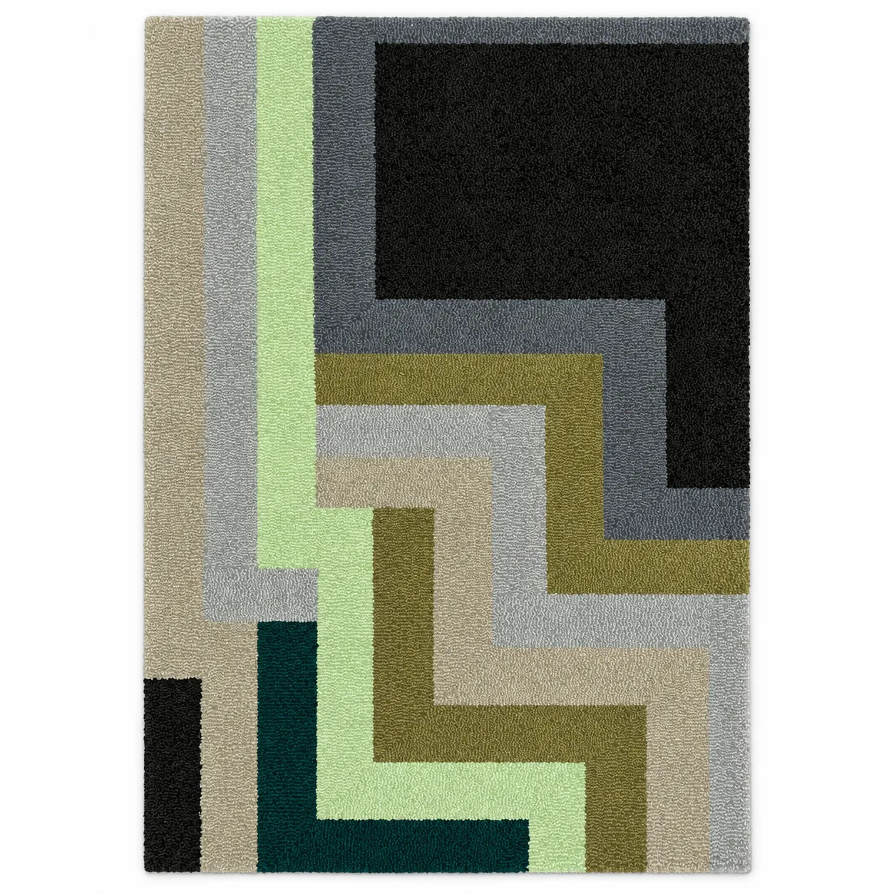 Modern Hand Tufted Rug in Wool & Viscose (Redish Brown & Multi)