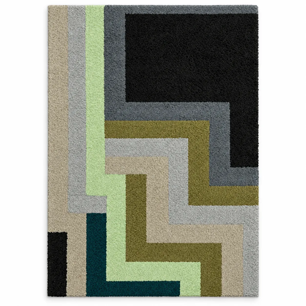 Modern Hand Tufted Rug in Wool (Multi)