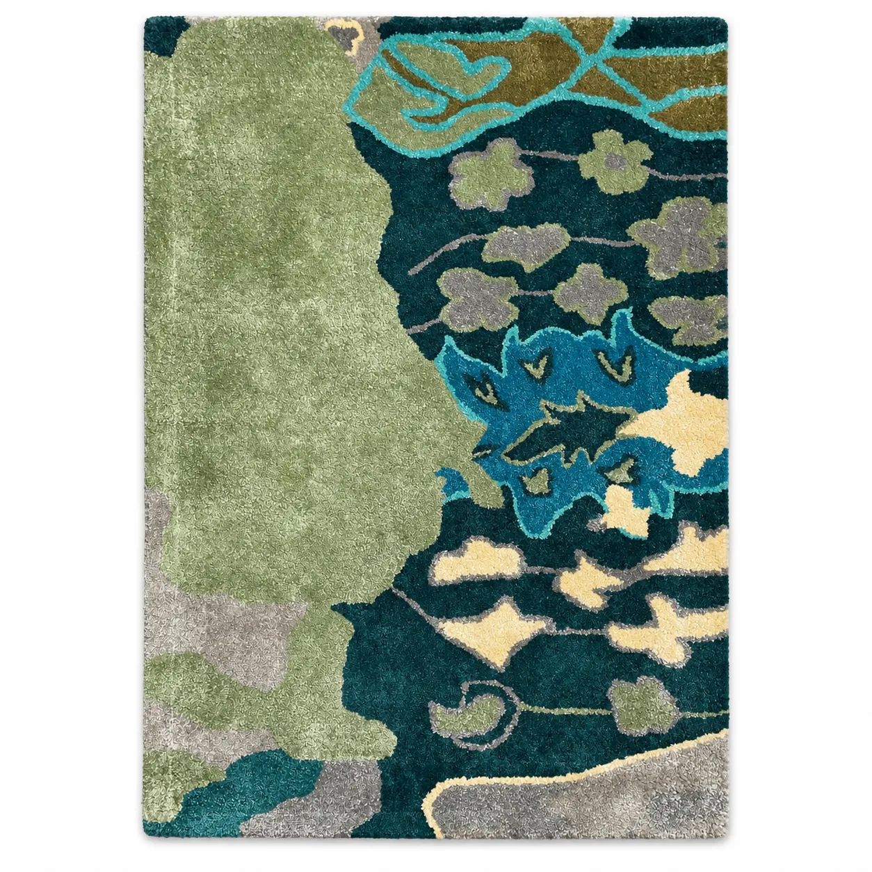 Modern Hand Tufted Rug in Wool (White & Pink)