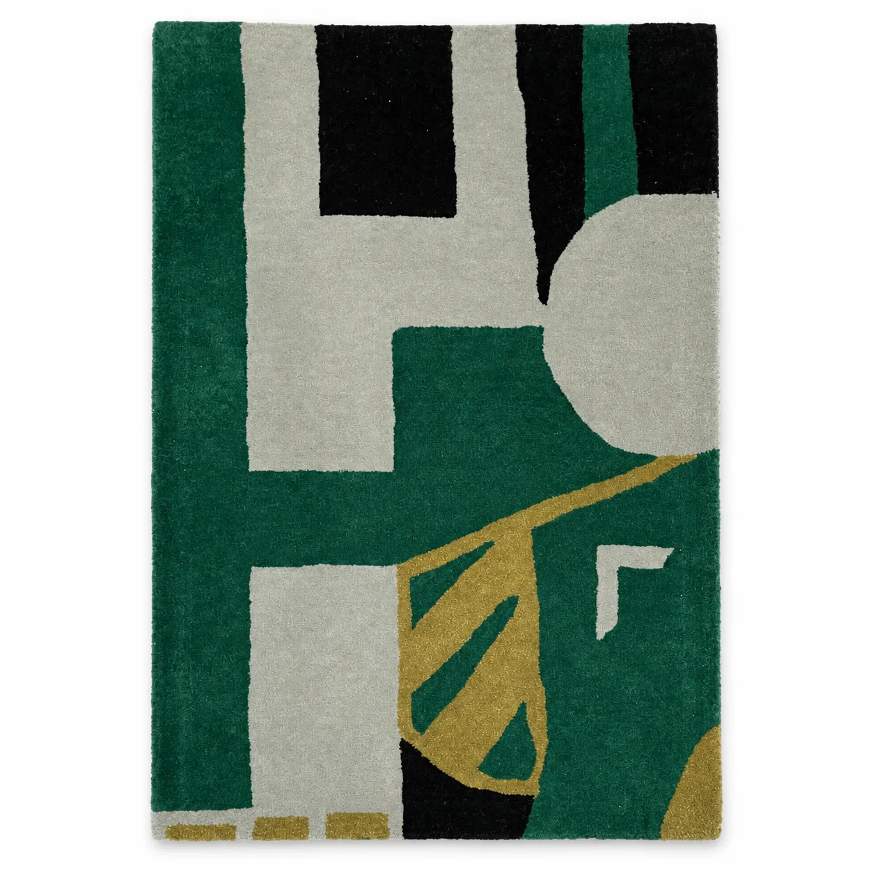 Geometric Hand Tufted Rug in Wool (Multi)