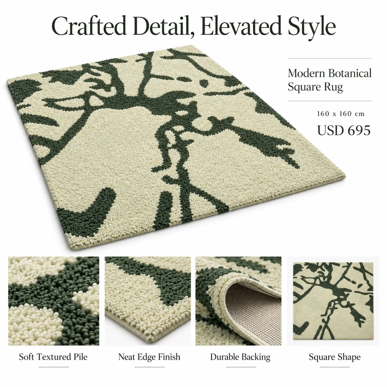 Floral Hand Tufted Rug in Tencel (Multi)