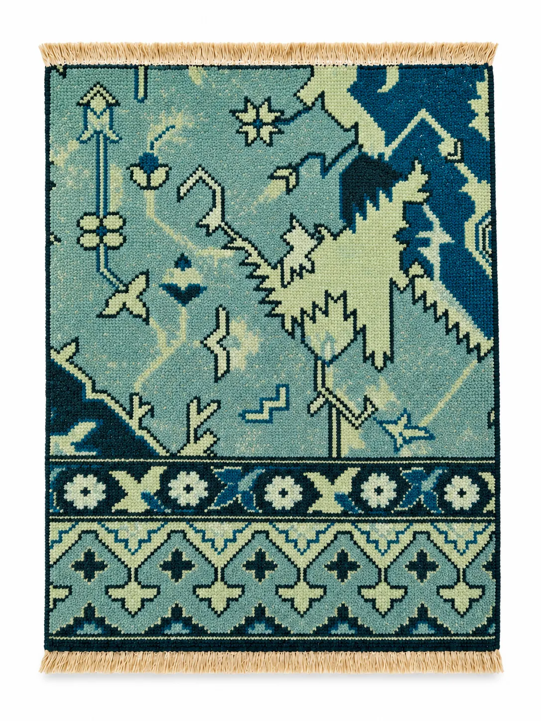 Heritage Hand-Knotted Wool & Silk Architectural Rug